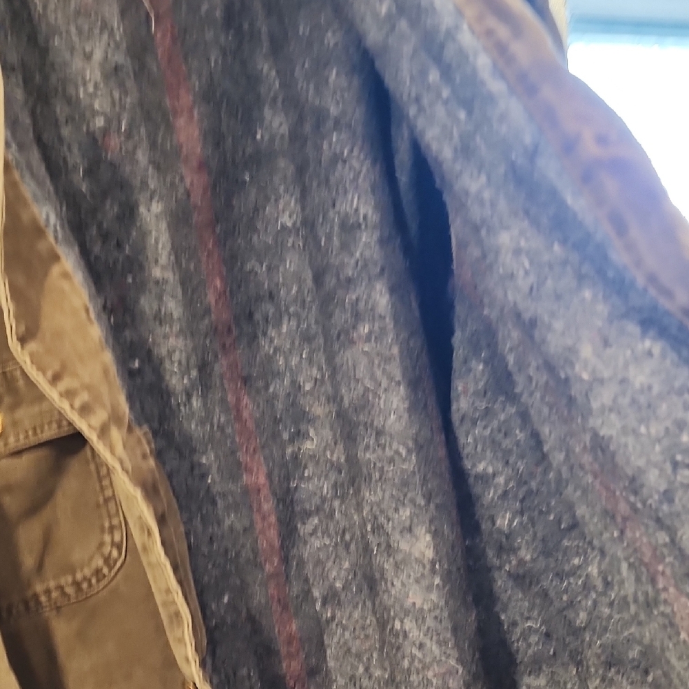 Vintage Carhartt Brown Military Field Jacket Rugged Canvas Blanket Lined - Picture 6 of 12